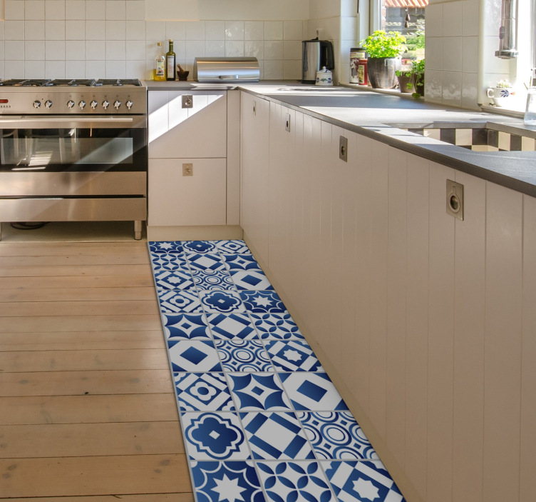 Elegant vinyl vloerkleed keuken tapijt tegels - TenStickers