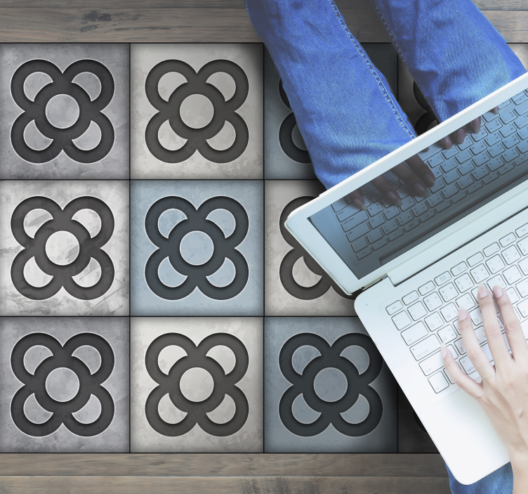 Decoratief tegelpatroon vinyl tapijt tegels - TenStickers