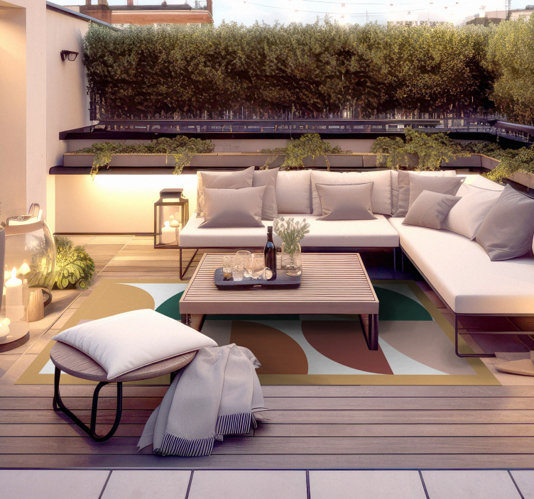 Hoekige abstracte segmenten vinyl tapijt modern - TenStickers