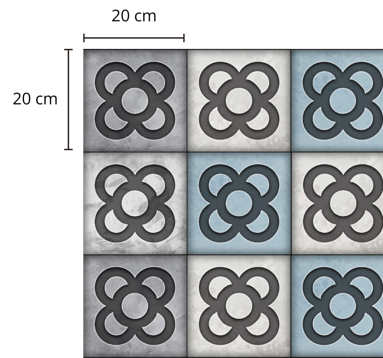 Decoratief tegelpatroon vinyl tapijt tegels - TenStickers