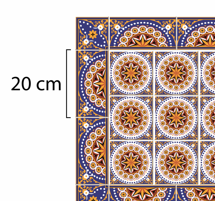 Mandala-mozaïekpatroon vinyl tapijt tegels - TenStickers