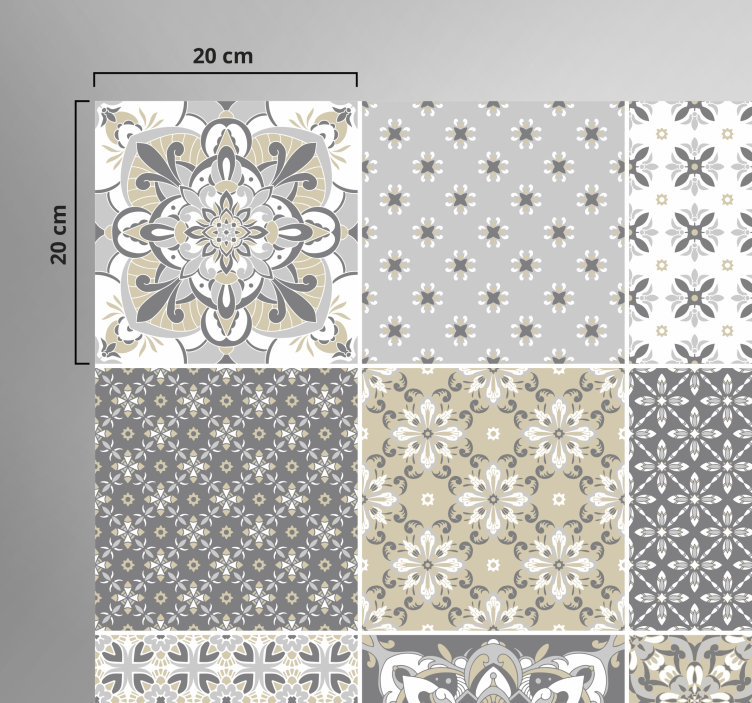 Hydraulische tegels vinyl vloerkleed tegeleffect - TenStickers