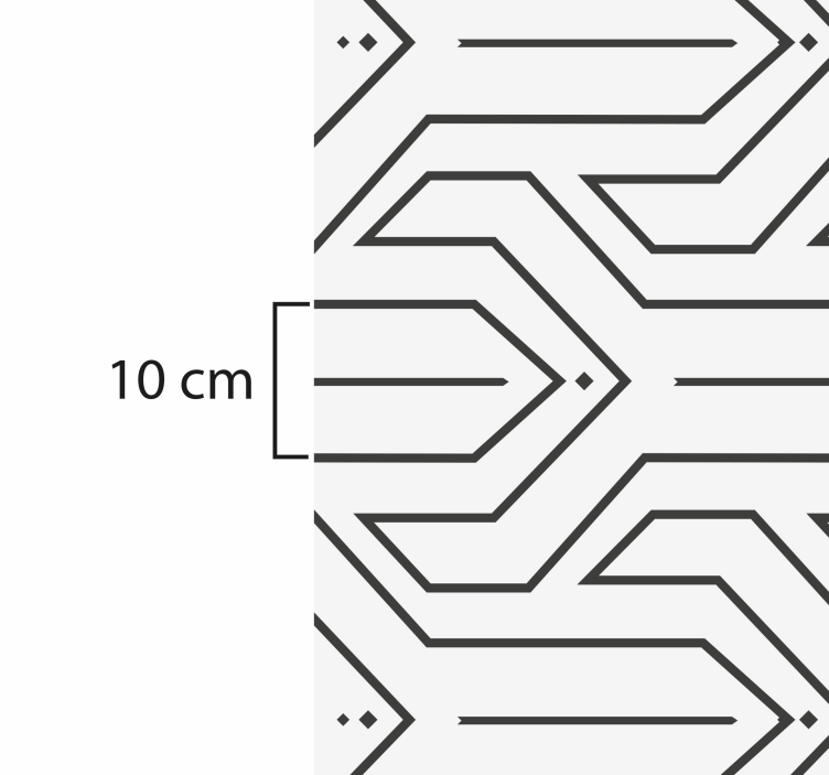 Wit vinyl tapijt met zwart geometrisch patroon - TenStickers