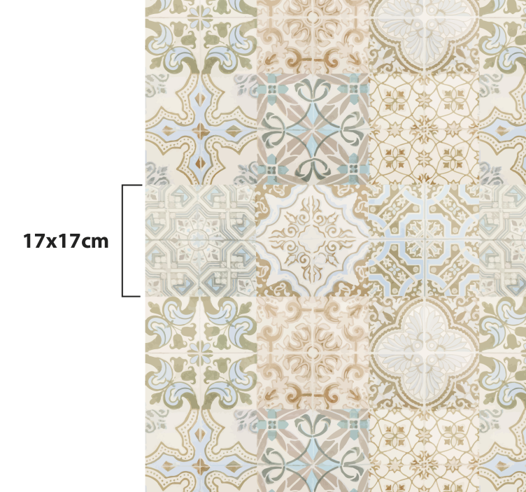 Hydraulische tegels vinyl vloerkleed oude relikwie - TenStickers