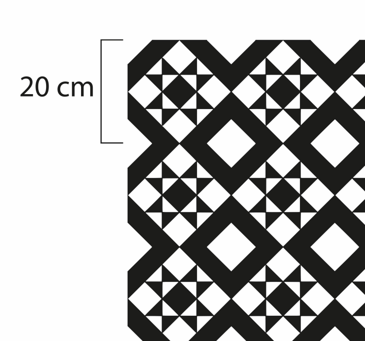 Monochrome geometrie vinyl tapijt geometrisch - TenStickers