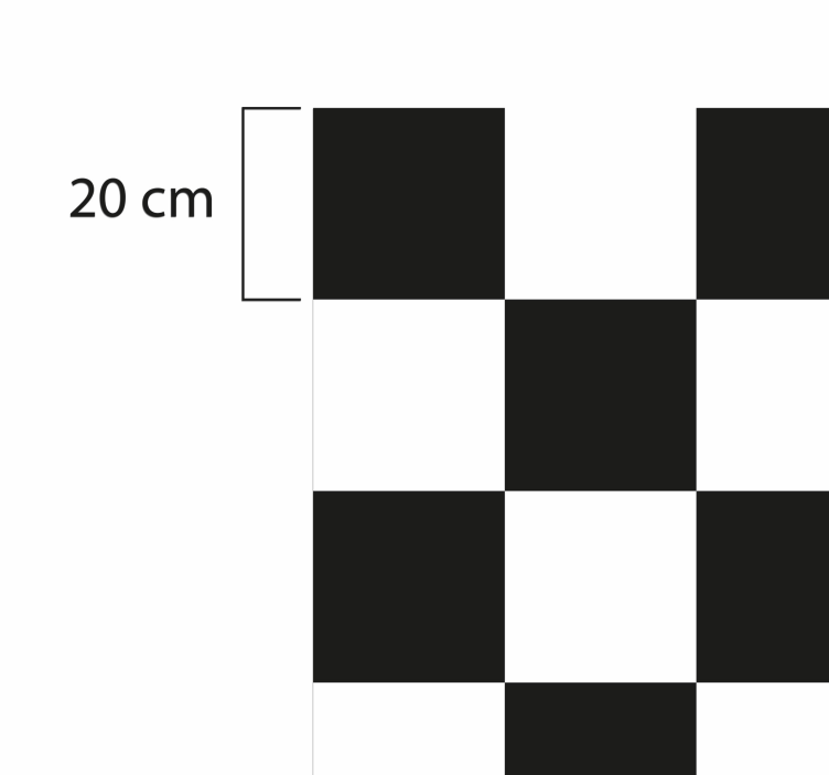 Dambord zwart en wit vinyl vloerkleed keuken - TenStickers