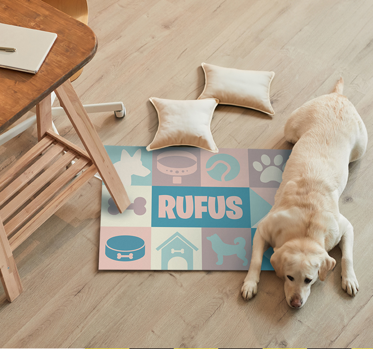 Vinyl tapijt honden gepersonaliseerd - TenStickers