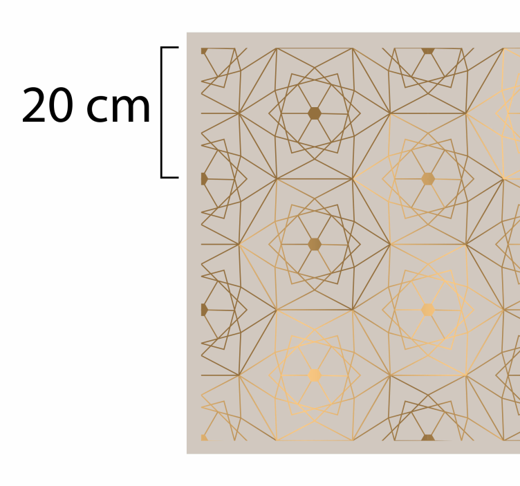 Grijs vinyl tapijt met gouden lijnen patroon - TenStickers