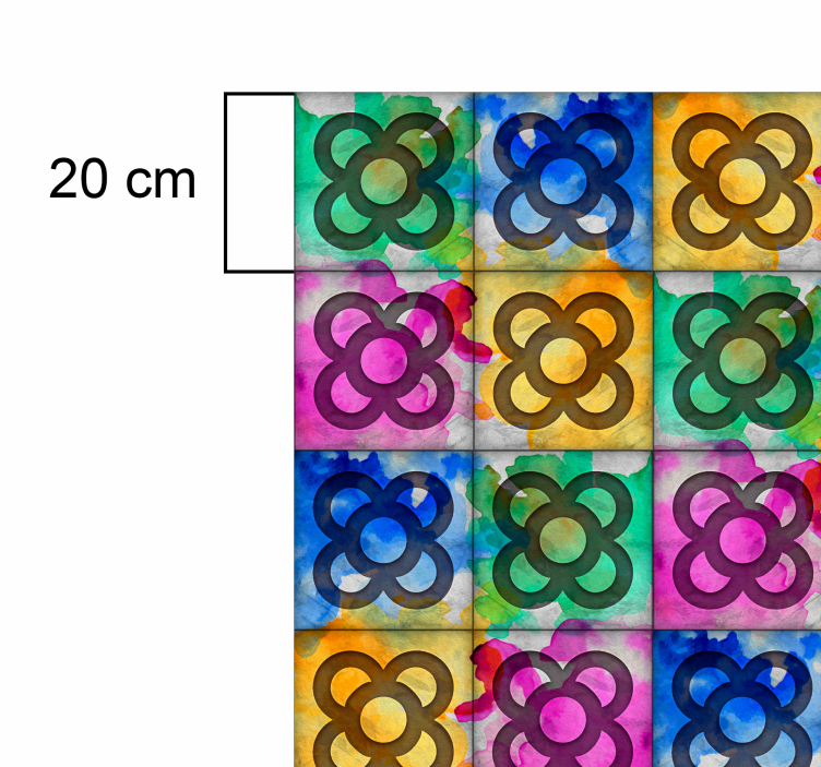 Kleurrijke tegels vinyl tapijt - TenStickers