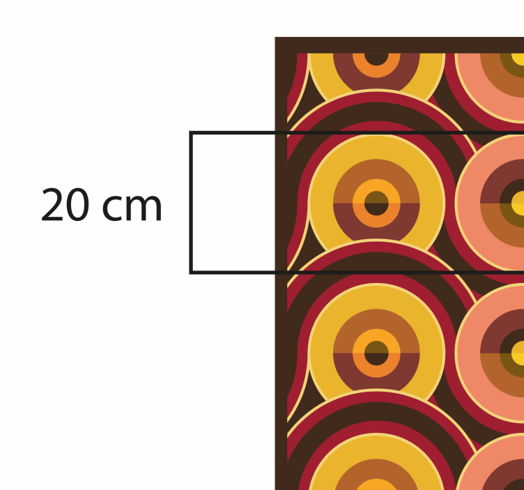 Levendige bruine cirkels vinyl tapijt antiek - TenStickers