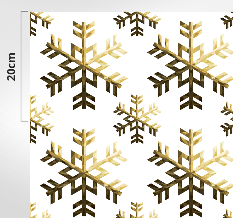 Gouden sneeuwvlokken Patroon Kerst vinyl tapijt - TenStickers