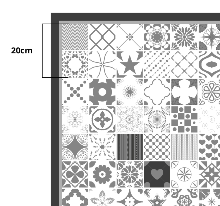 Patchwork tegelsamenstelling vinyl tapijt tegels - TenStickers