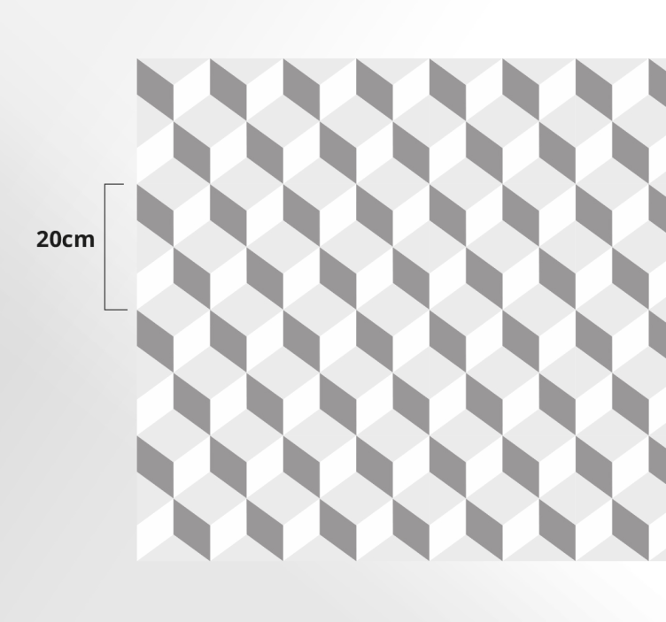 Grijze kubussen vinyl vloerkleed keuken - TenStickers