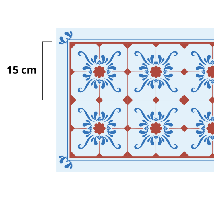 Blauwe kleur granada stijl vinyl tapijt tegels - TenStickers