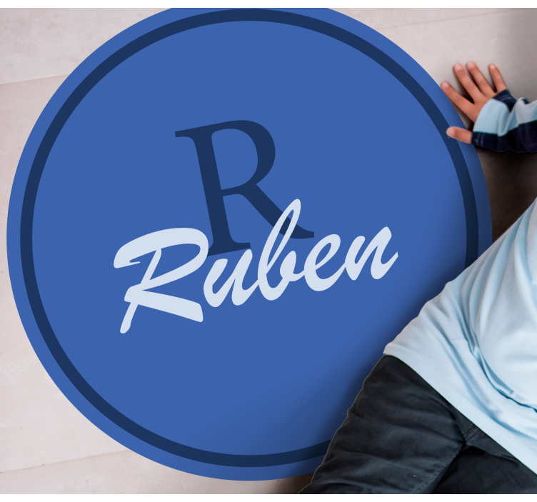 Aangepaste naamcirkel vinyl tapijt met naam - TenStickers