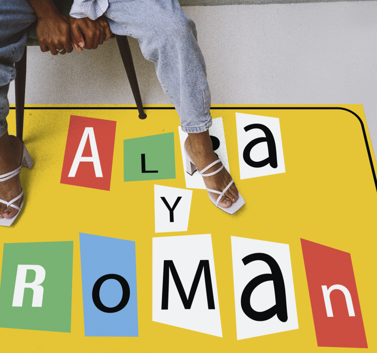 Puzzelstukjes voor koppel vinyl tapijt met naam - TenStickers