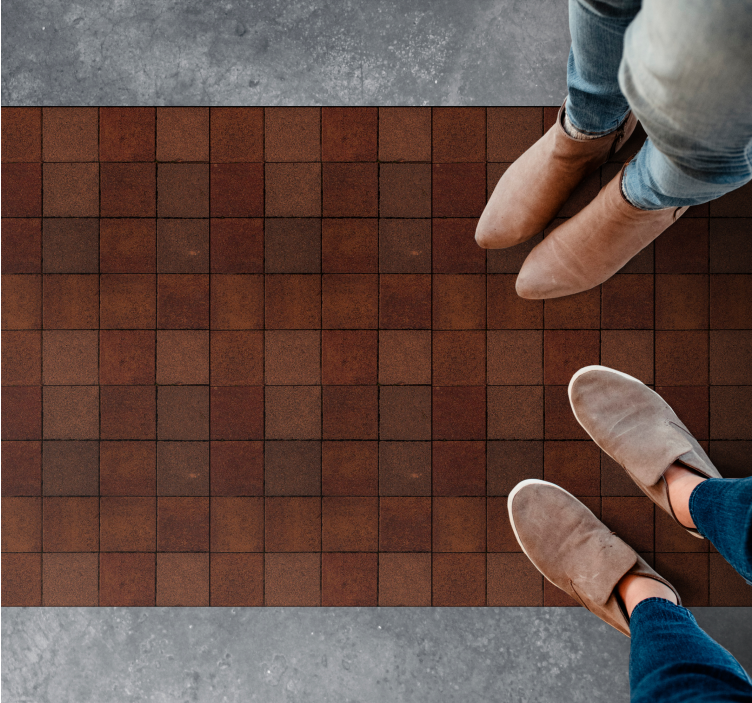 Aards betegeld oppervlak vinyl tapijt tegels - TenStickers