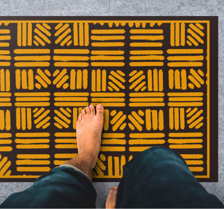 Abstract geometrisch patroon etnisch vinyl tapijt - TenStickers