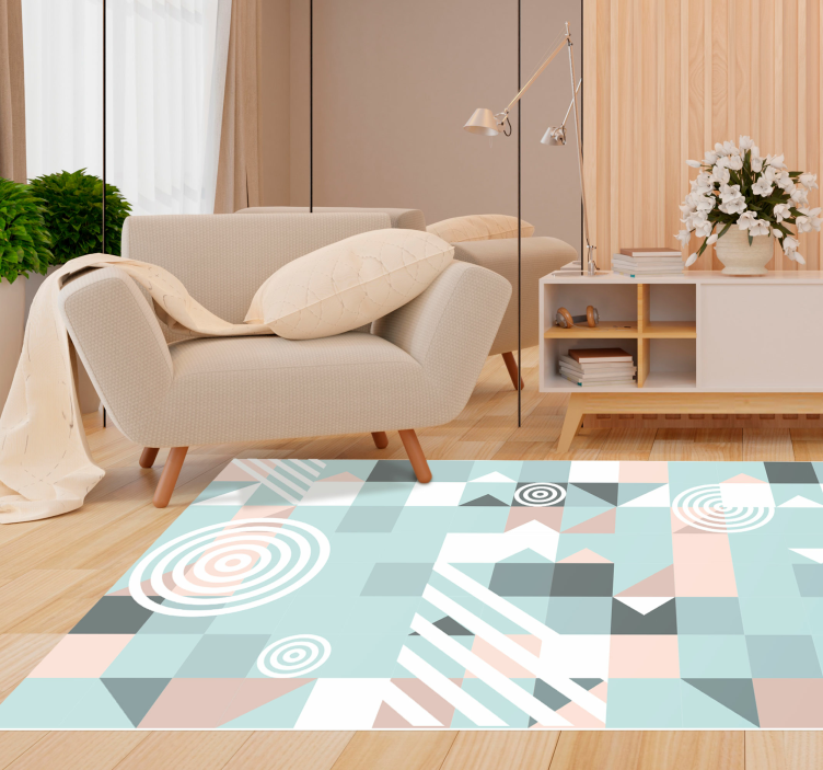 Abstract motief vinyl tapijt geometrisch - TenStickers