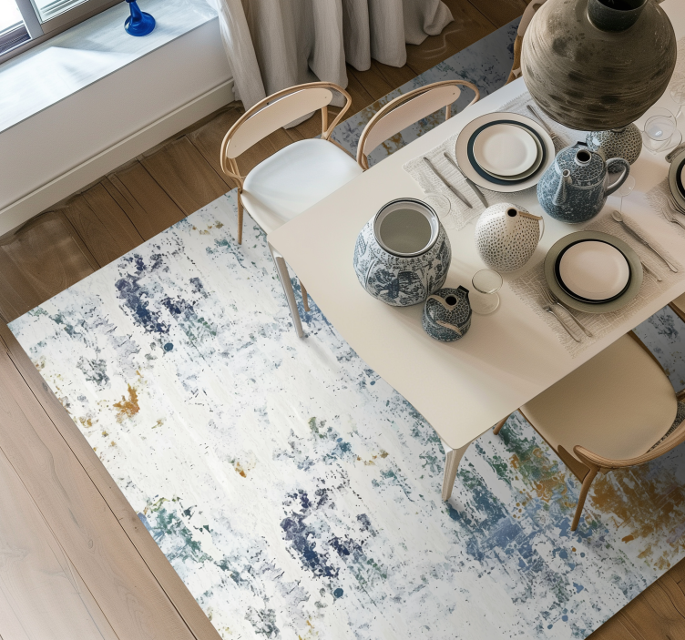 Abstract gestructureerd ontwerp vinyl tapijt eetkamer - TenStickers