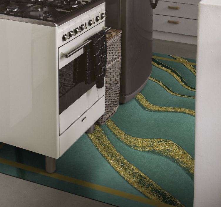 Abstract golfpatroon marmeren vinyl tapijt - TenStickers