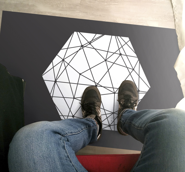 Abstract hexagonaal patroon vinyl tapijt geometrisch - TenStickers