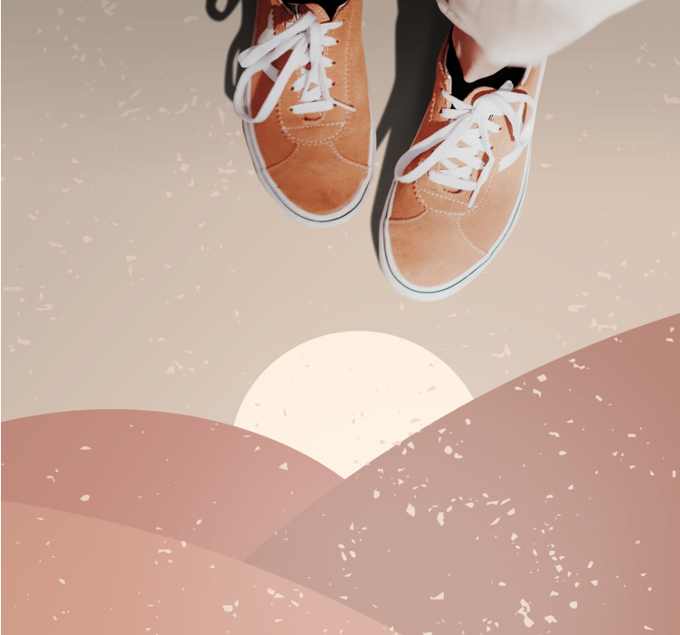 Abstract landschap vinyl tapijt minimalistisch - TenStickers