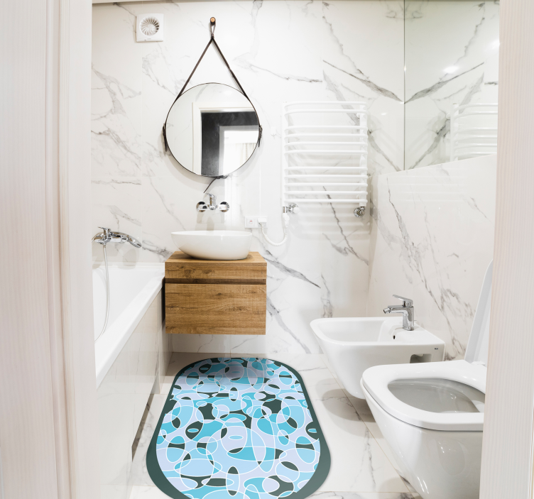 Abstract ovaal patroon vinyl tapijt badkamer - TenStickers