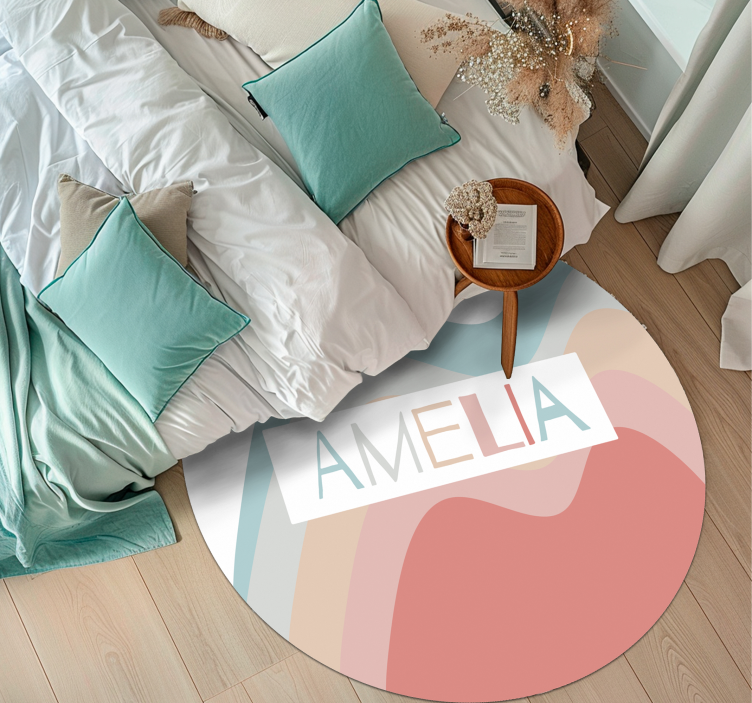 Abstract pastel Vinyl tapijt met naam - TenStickers