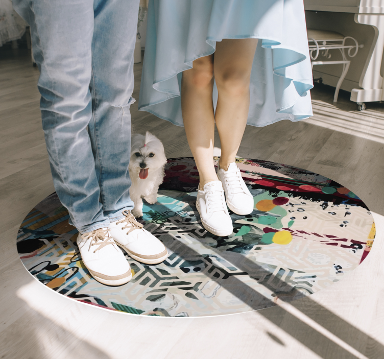 Abstract plonsmotief vinyl tapijt  - TenStickers