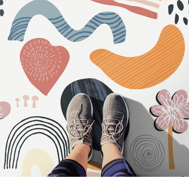 Abstract vormenensemble vinyl tapijt modern - TenStickers