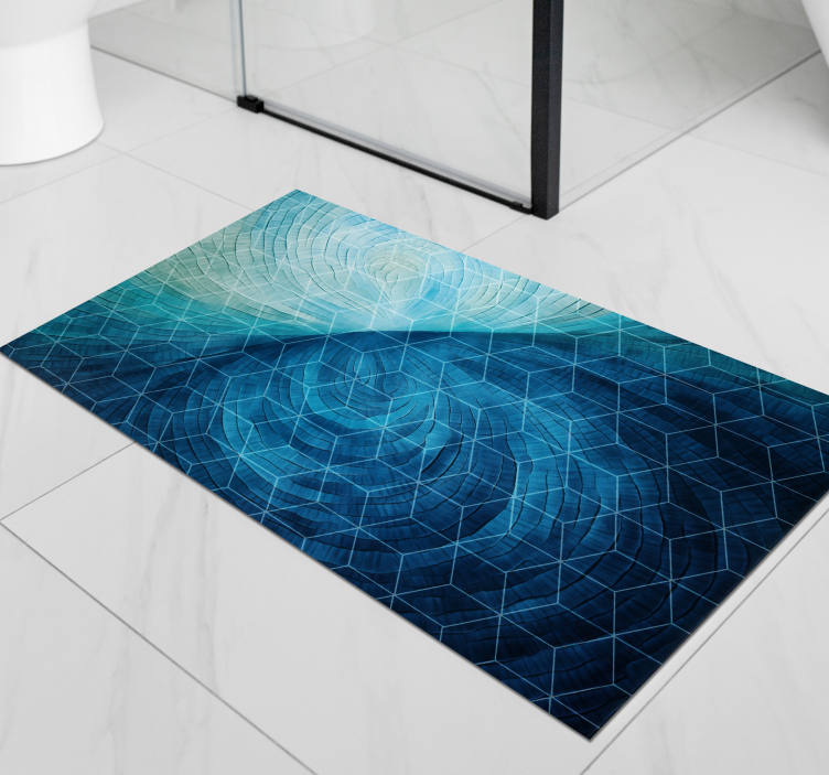 Abstracte blauwe vinyl tapijt Badkamer  - TenStickers