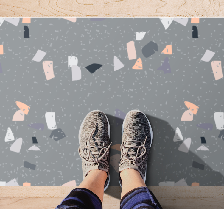 Abstracte figuren marmeren vinyl tapijt - TenStickers