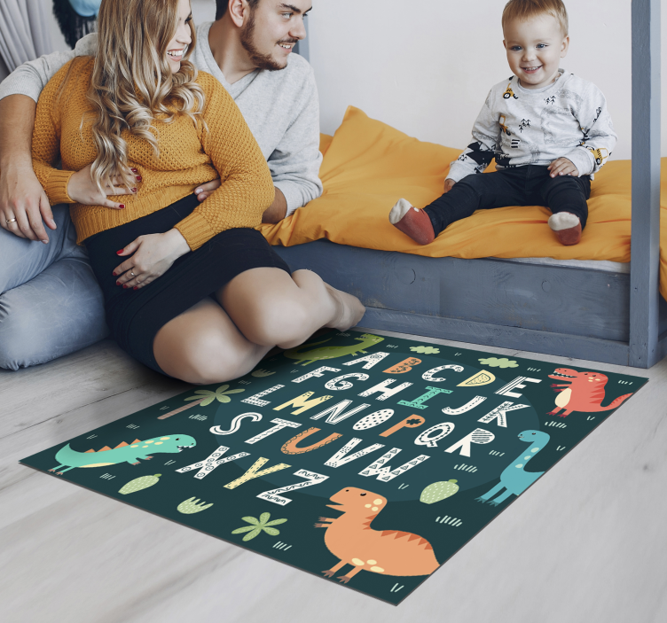 Alfabet met dinosaurus illustraties vinyl tapijt - TenStickers