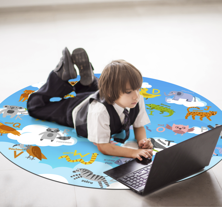 Alfabetisch Dierenkring Vinyl tapijt slaapkamer - TenStickers