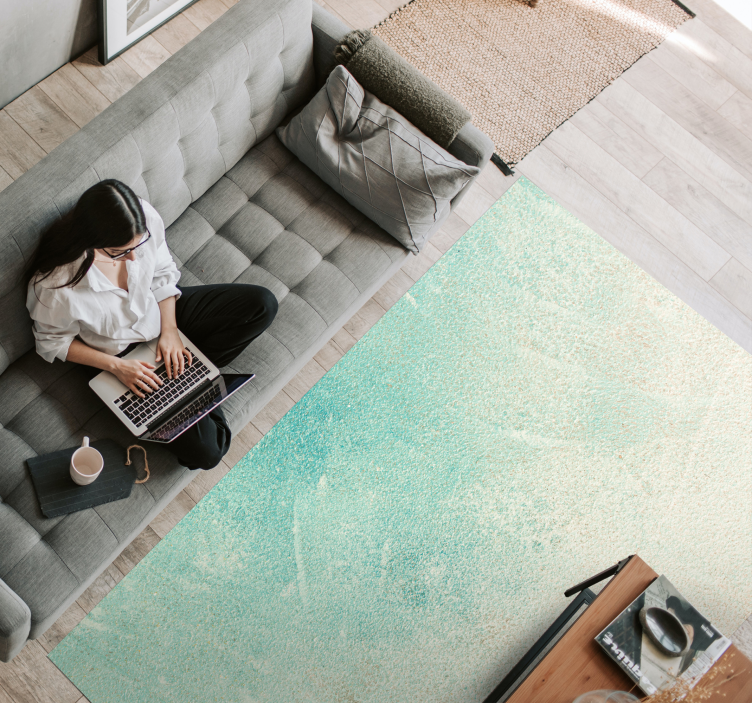 Aqua-getextureerd oppervlak vinyl tapijt met textuur - TenStickers