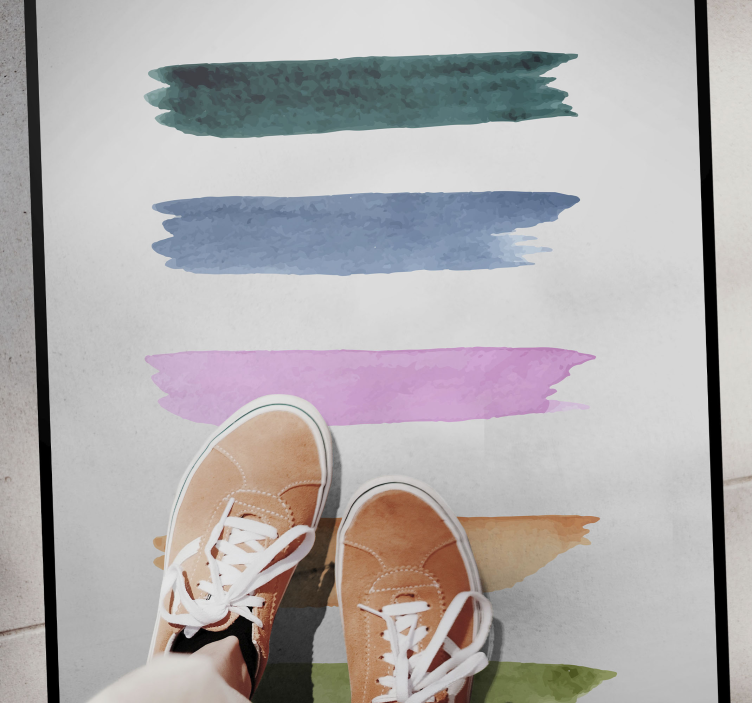 Aquarelstrepen vinyl tapijt minimalistisch - TenStickers
