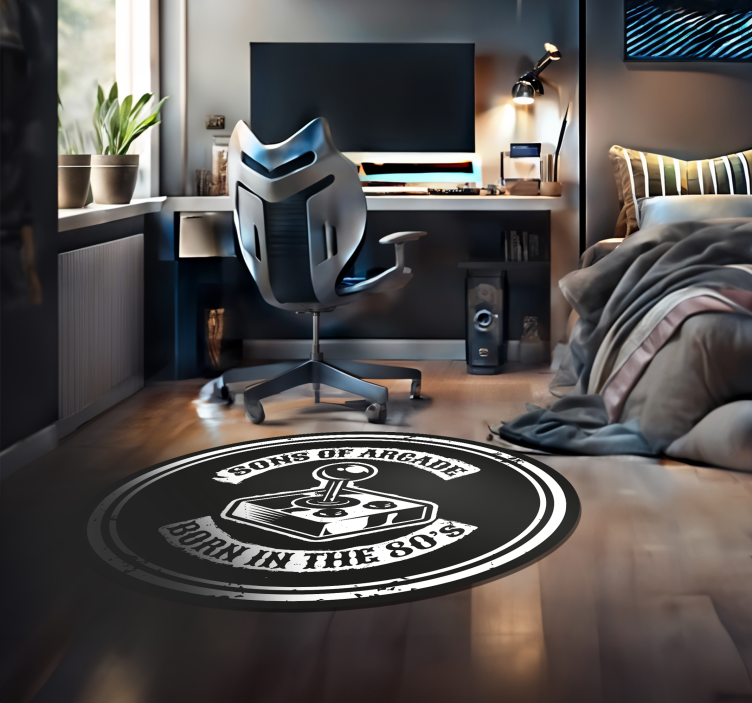 Arcade Nostalgia Born 80s vinyl tapijt zinnen en teksten - TenStickers