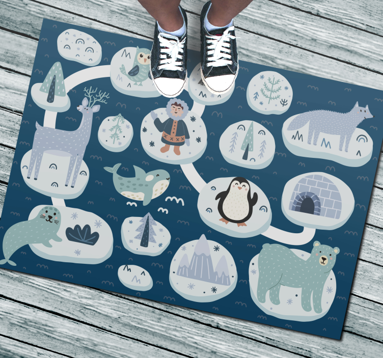 Arctisch avontuur vinyl tapijt kind - TenStickers