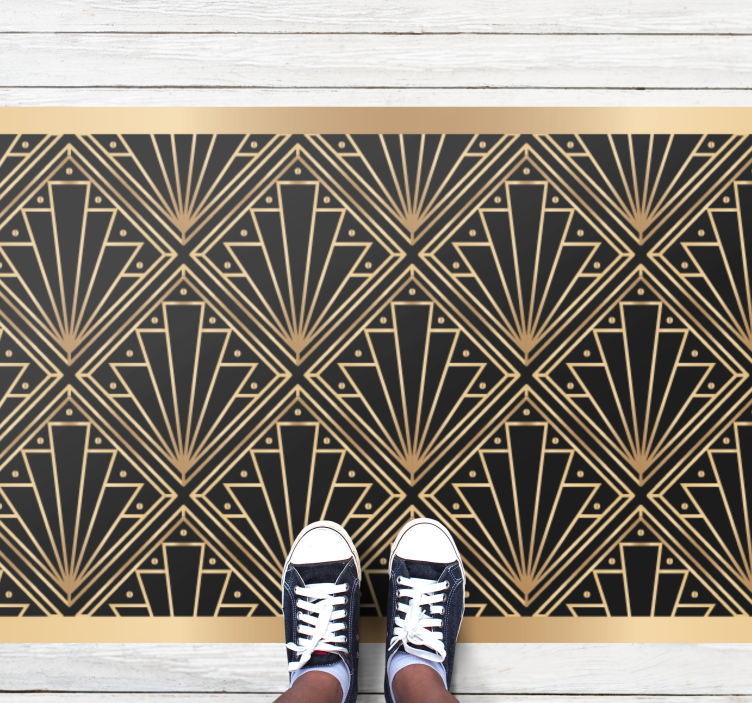 Art deco-motief vinyl tapijt tegels - TenStickers
