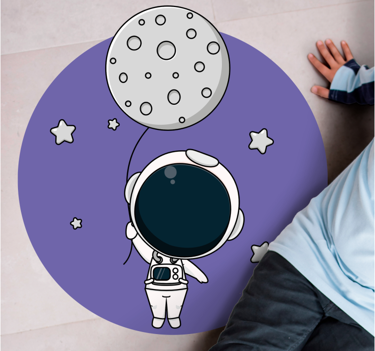 Astronaut met ballon vinyl tapijt voor meer kinderen - TenStickers