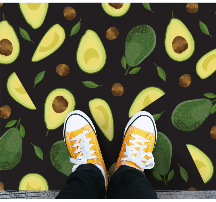 Avocado-motief vinyl vloerkleed keuken - TenStickers