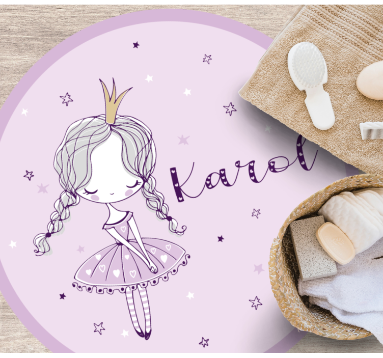 Ballet fee illustratie vinyl tapijt met naam - TenStickers