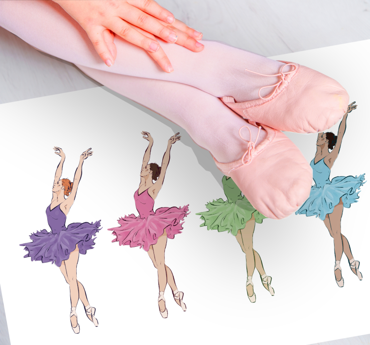 Balletdansers set vinyl tapijt voor meer kinderen - TenStickers