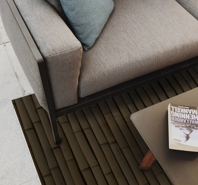 Bamboe lattenpatroon vinyl tapijt met textuur - TenStickers