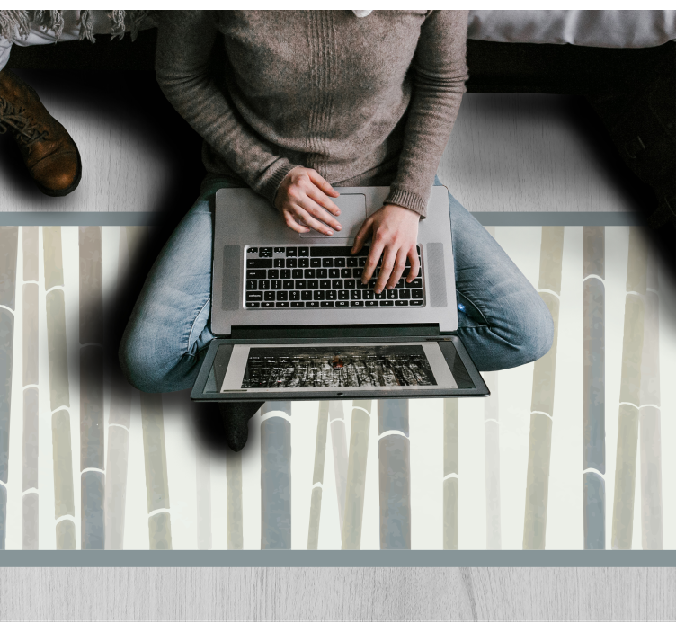 Bamboebos patroon vinyl tapijt natuur - TenStickers