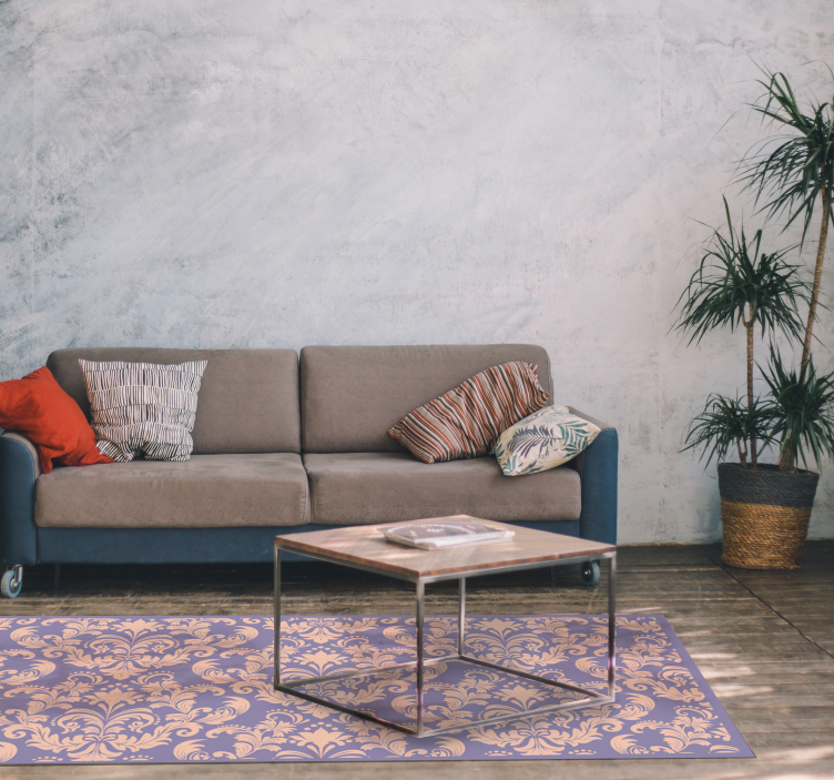 Barok patroondetail vinyl tapijt met textuur - TenStickers