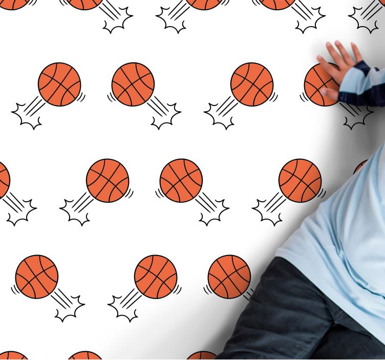 Basketbal bewegingspatroon vinyl tapijt voor meer kinderen - TenStickers