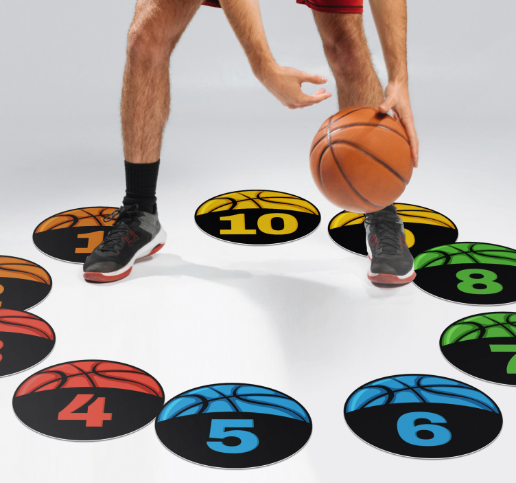 Basketbal trainingspakket Jeugd vinyl tapijt - TenStickers