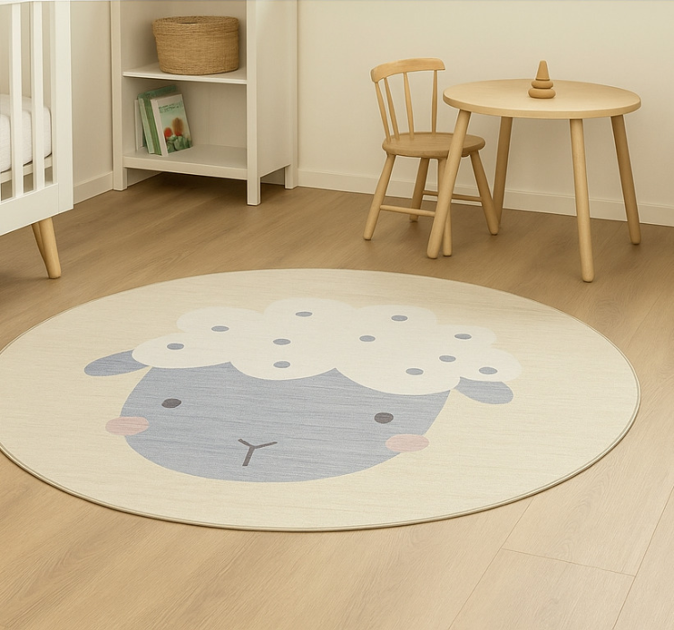 Beige babyschaap vinyl tapijt voor meer kinderen - TenStickers